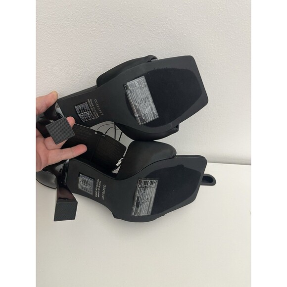 Forever 21 Women’s Sandals Heels Black Square Open Toe Size 7.5 - Picture 7 of 12